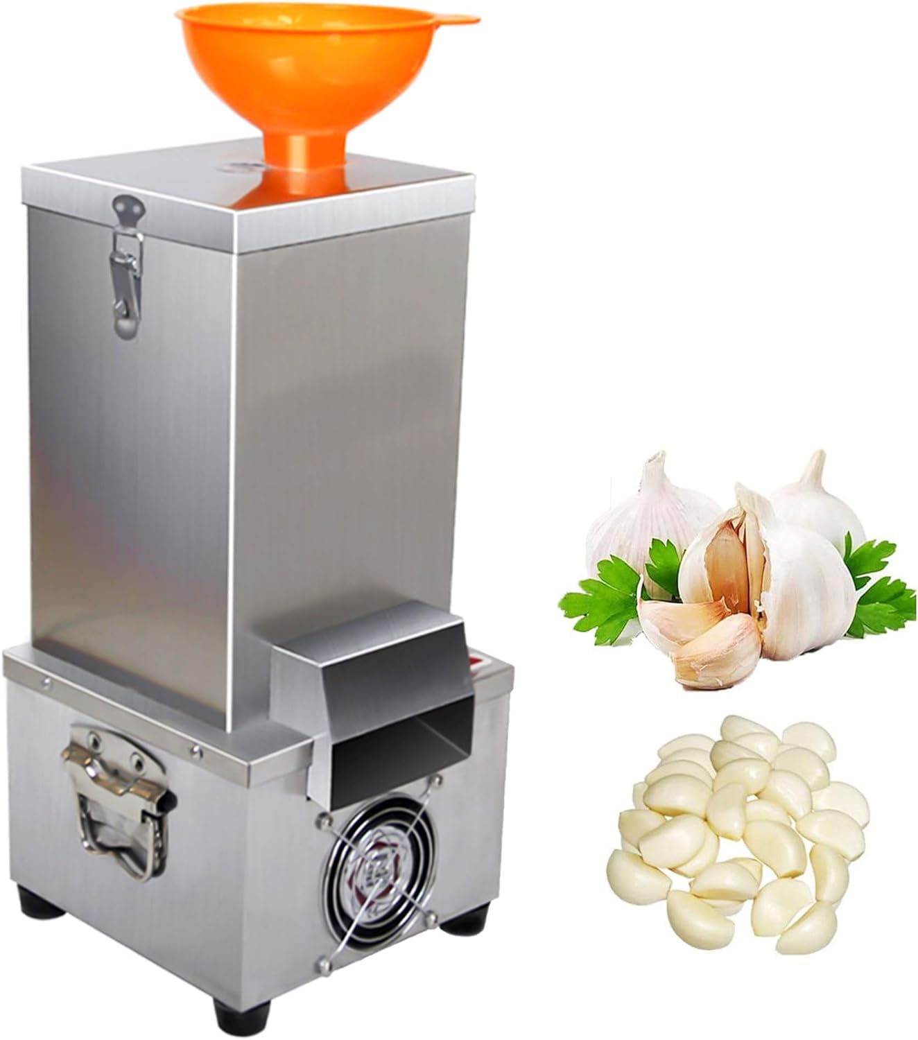 Elektryczna maszyna do obierania czosnku, ściągacz do czosnku 180 W z lejkiem 25 kg/h automatyczna obieraczka do czosnku Separator czosnku do komercyjnego gospodarstwa domowego