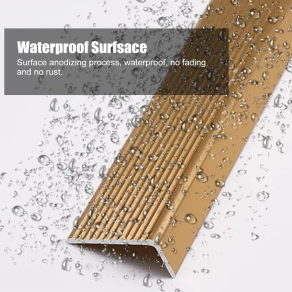 Tira Protectora De Bordes De Forma De L Perfil De Borde De Escalera 90cm 120cm, Cantos Escaleras Tiras Impermeable Tiras Antideslizantes para Peldaños(Black,Long 120x Wide 10cm)