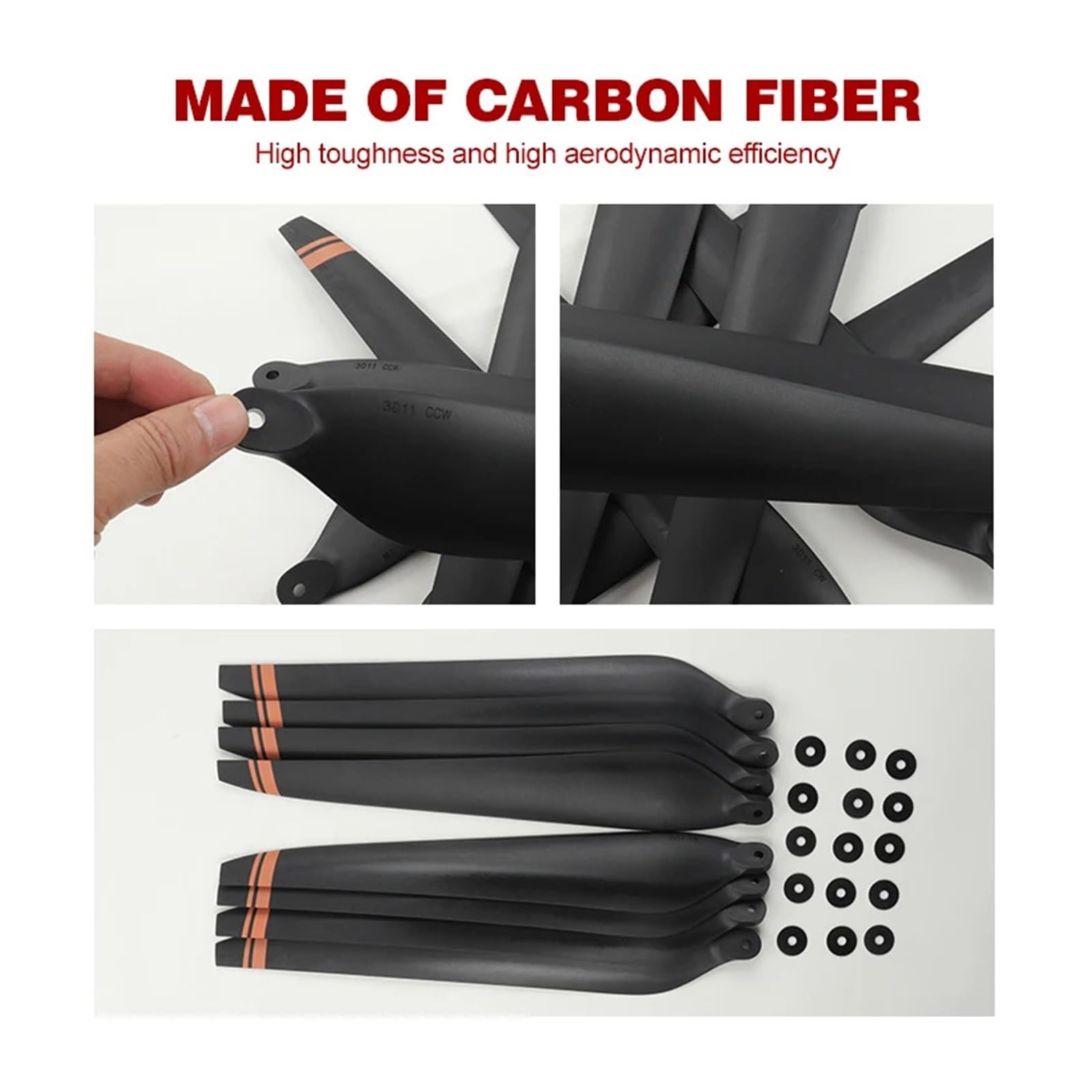 Compatible con Hobbywing, 30-Inch Folding Propeller for X8 Plus