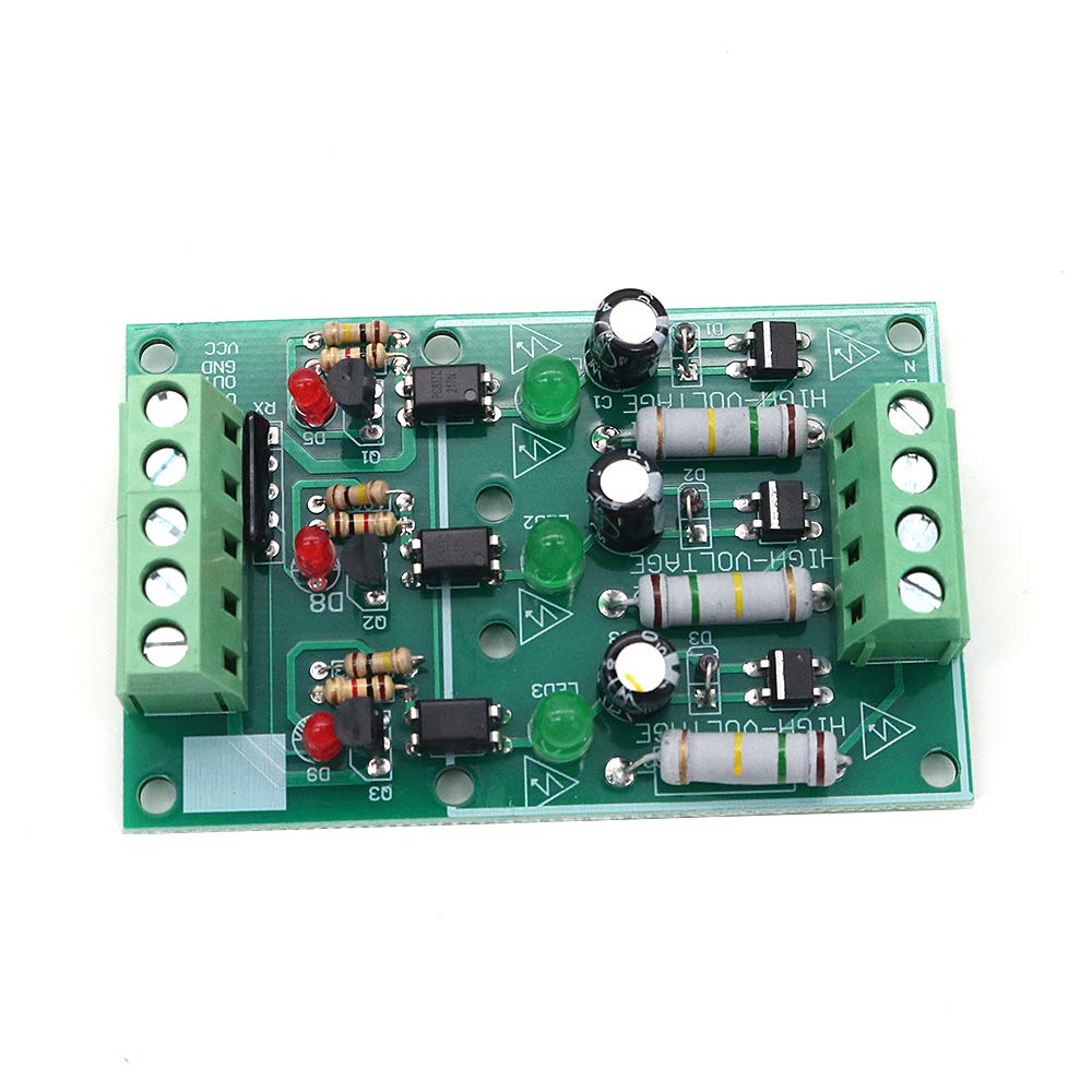 DollaTek 3-Kanal-Optokoppler-Isolationsmodul, AC 220V-Isolierplatinen-Testmodul ohne Leiterplatten-AC-Erkennungsmodul