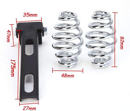 Miniatura 6 de Asiento Individual de Motocicleta Marrón de 3 Pulgadas con Remaches y Resorte con Placa Base, Kit de Montaje de 3 Pulgadas Compatible con Harley