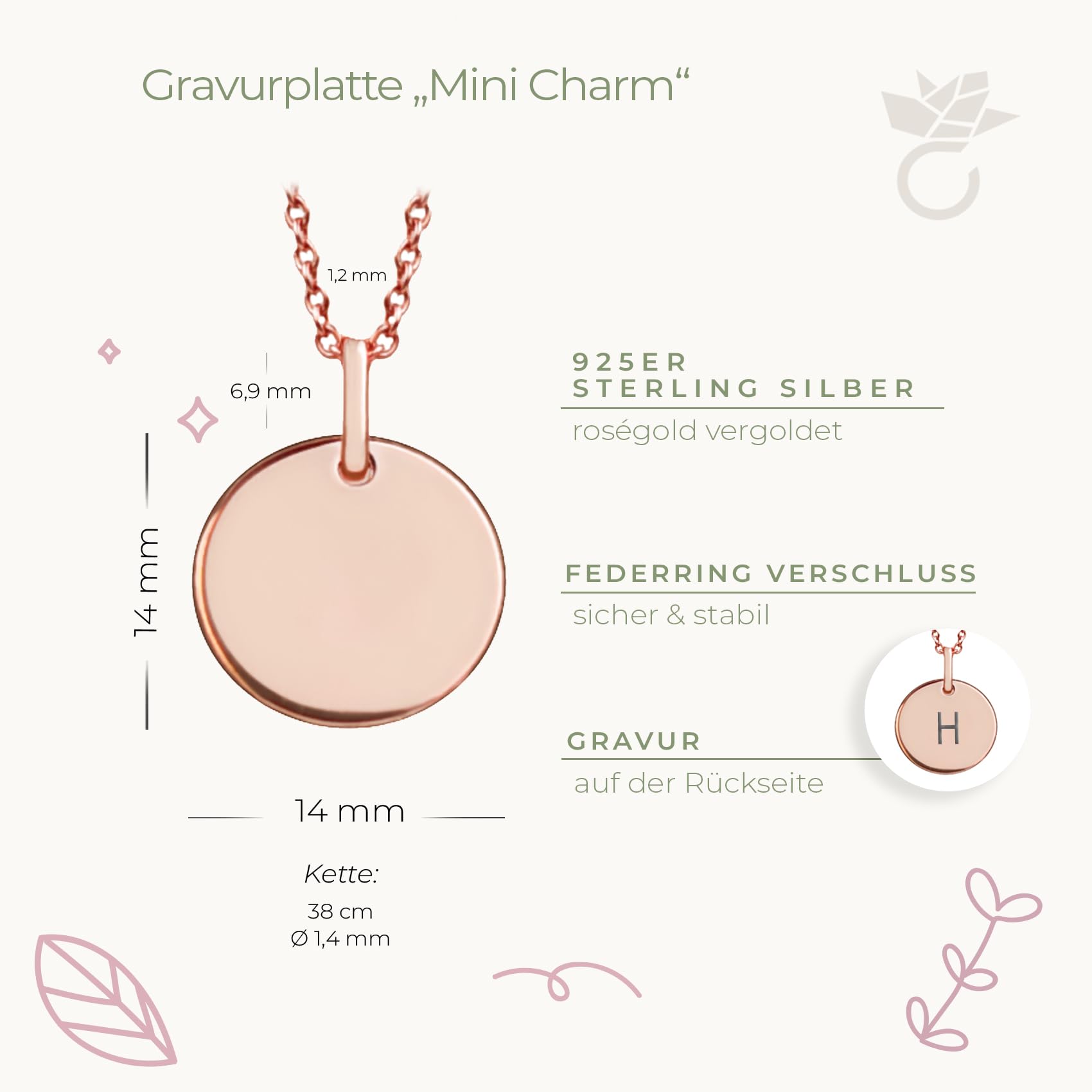 Amoonìc Kette Kinder personalisiert Silber 925 (Gold/Rosegold vergoldet) | Halskette Mädchen Jungen Ketten Anhänger mit Gravur Symbol (Einhorn, Regenbogen, Drache, Engel) Namen, Schmuck Geschenk Taufe