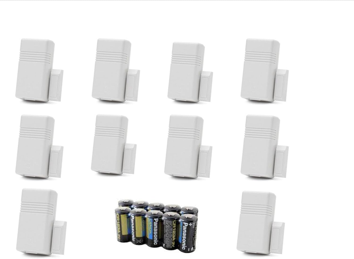 Lot of 10 Honeywell Ademco 5816WMWH White Door/Window Transmitter w/ Magnets, Batteries and Mounting Hardware