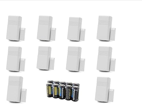 Lote de 10 transmisores de puerta y ventana Honeywell Ademco 5816WMWH blanco con imanes, baterías y accesorios de montaje