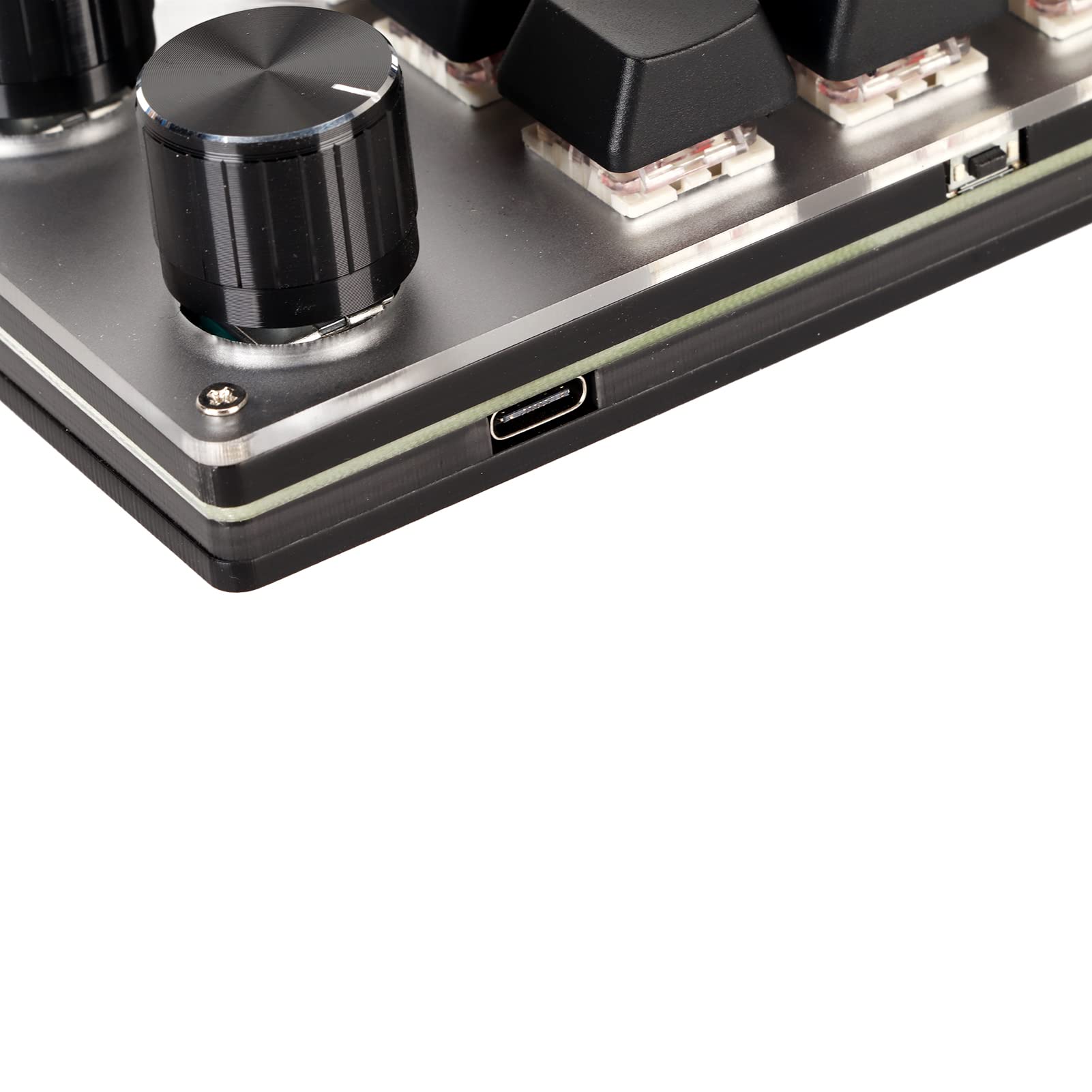 Gonetre Mini clavier macro USB rouge interrupteur macro clavier macro Plug and Play boutons ergonomiques personnalisés mini clavier USB pour ordinateur de bureau 3 touches 1 bouton (12 touches avec 2