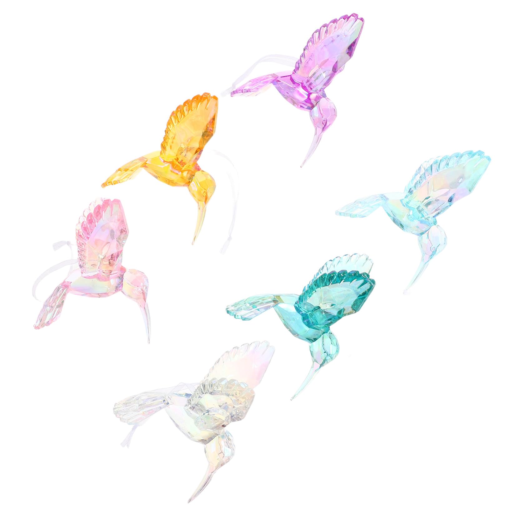 Ornamento di Uccelli Colibrì in Acrilico 6Pezzi, Atmosfera Natalizia