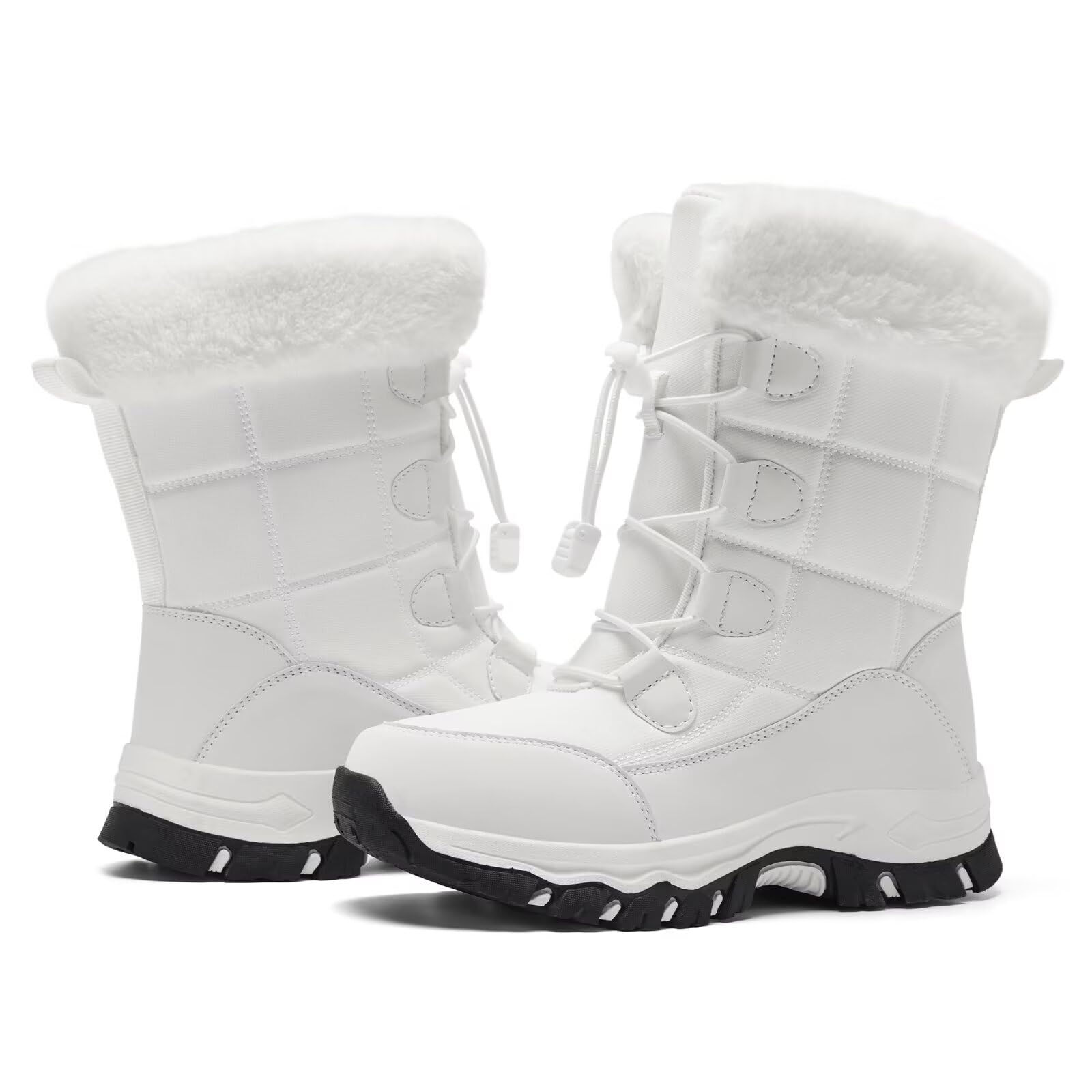 Womens Warm Winter Boots Waterproof Comfortable Snow boots for Cold Weather Mid Calf Insulated shoes