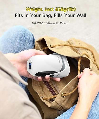 Miniatura 7 de Enfoque eléctricoProyector con WiFi 6 y Bluetooth 5.0, mini portátil nativo 720P con soporte 4K, proyector inteligente integrado en Android 14,