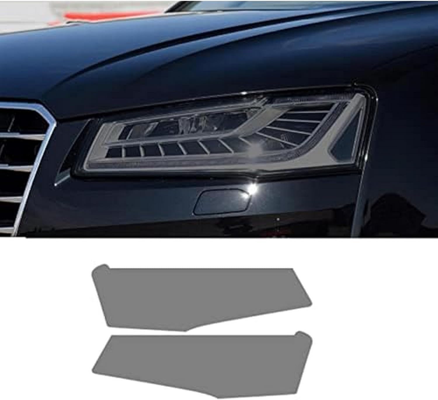 SamLng Car Front Light Film for Audi S8 2014 2015 2016 2017 Car Headlight Protective Film Front Light Transparent Blackened TPU Sticker Car Accessories Car Headlight Protective Film