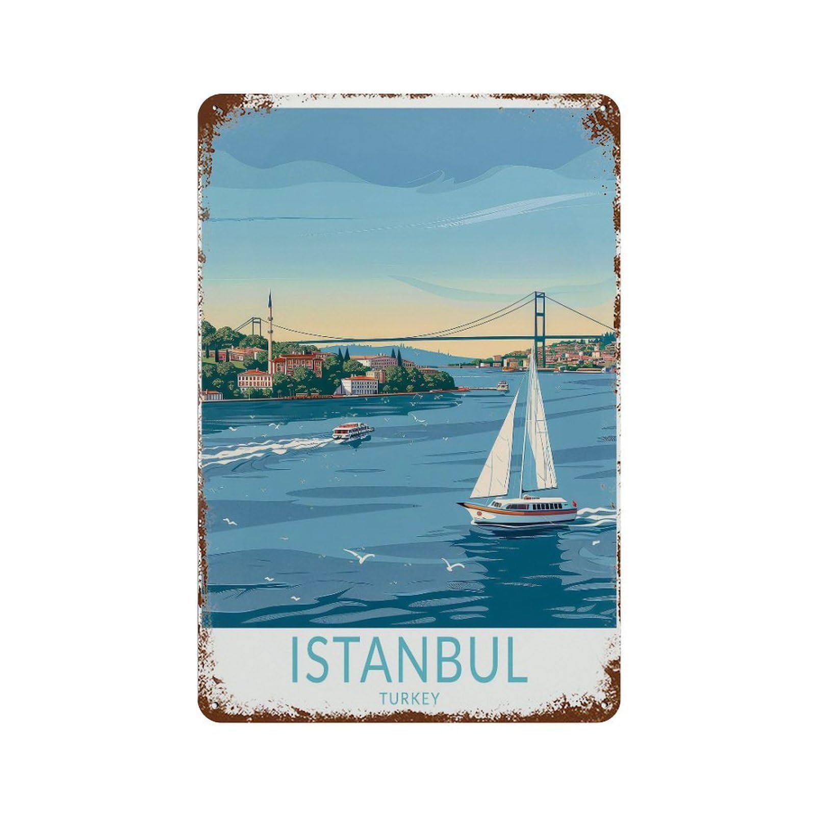 xiaoxiaoshen Istanbul Travel Turkey S, Decor Wall Decor Art Metal Tin Poster Modern Home Decor Art Home Bar Shop Decorations Vintage Sign 30x20cm