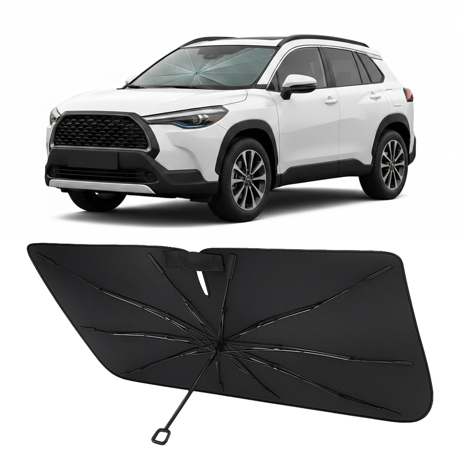 Proadsy Custom Fit 2022-2026 Corolla Cross Windshield Sun Shade Umbrella