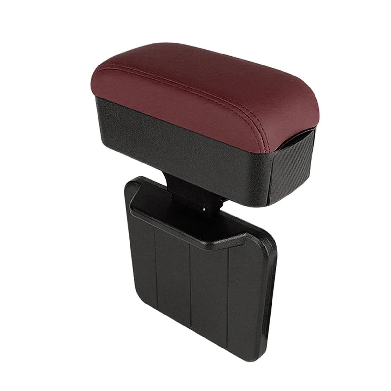 CGBWMB Arm Rest for Car Universal Adjustable Height Car Armrest Storage Box Organizer Elbow Support Cushion Armrest Box(Crimson)