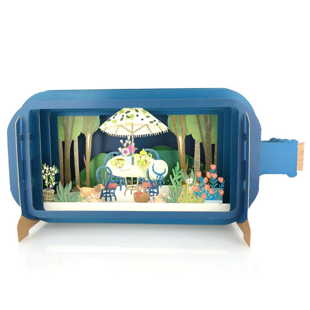 Message in A Bottle Afternoon Tea Pop Up Any Occasion Greeting Card by Alljoy Cards MIB152 MIB152