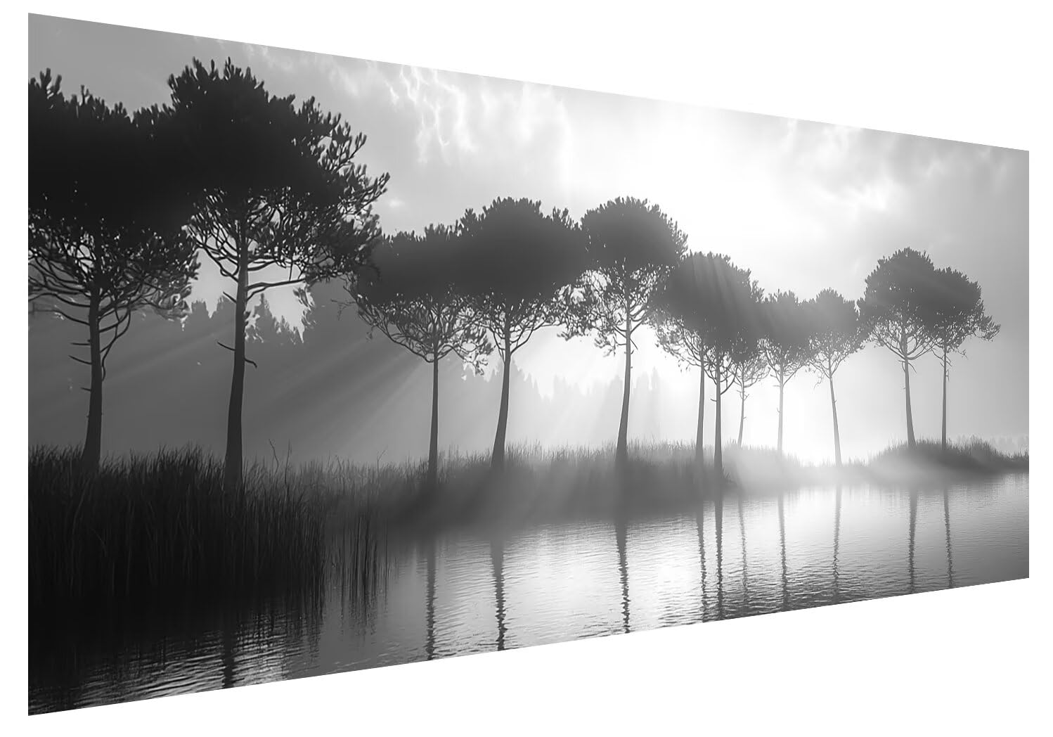 Grau Diamond Painting Groß XXL 130x50cm, Basteln Erwachsene Diamond Painting Set, 5D DIY Baum Diamant Paintings Bilder Erwachsene, Diamond-painting Set mit Zubehör für Deko Wohnzimmer, Geschenke D-5