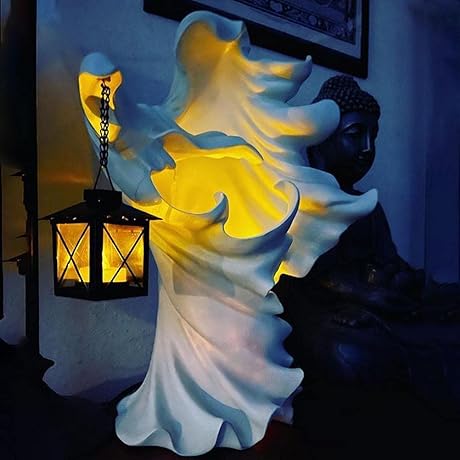 Cracker Barrel Witch Ghost Lantern - Eerie Halloween Decoration for a Bewitching Ambiance