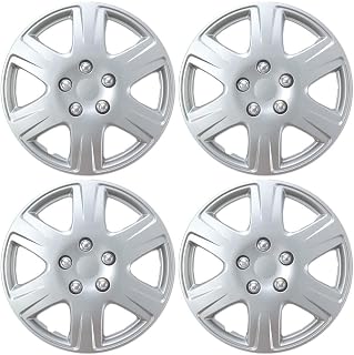 BDK HK993 Silver 15" Hubcaps for Toyota Corolla 2005-2007 - 4 Pack OEM Replacement Wheel Covers, Durable ABS, Easy Snap-On Fit