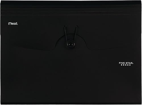 Five Star Carpeta de archivos expansible, carpeta de archivos expandible de 13 bolsillos, color negro (38144)