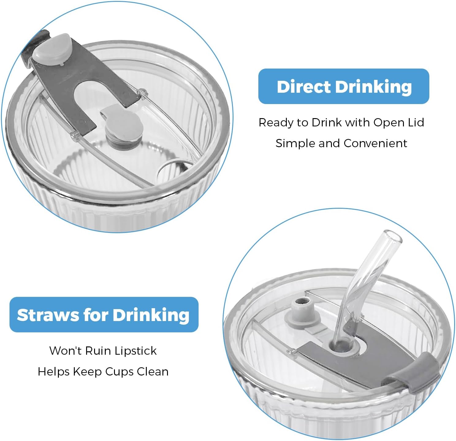 Sip in Style: Review of 20OZ Glass Cups with Lids and Straws for Refreshing Beverages!