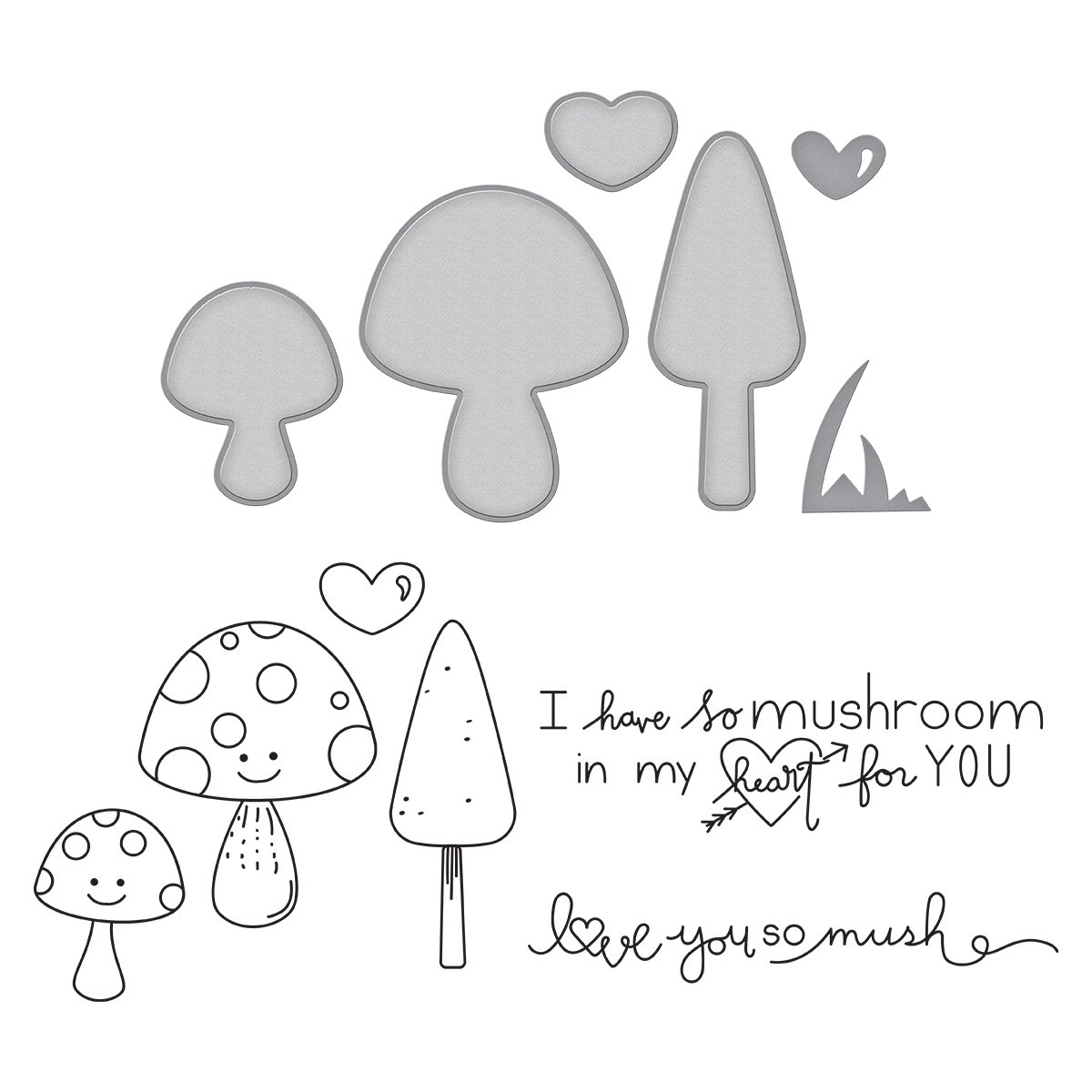 SpellbindersGetting All Mushy Stamp and Die Set, Metal, Multi-Colour, 23.5 x 14.8 x 0.6 cm