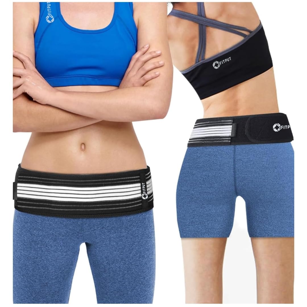 Sciatica Pain Relief belt For Men & Women (Pack Of 1), Lower Back Pain Relief Sacroiliac Si Joint Flex Grip Hip Belt For Back Pain Pelvic Support (Black/White)