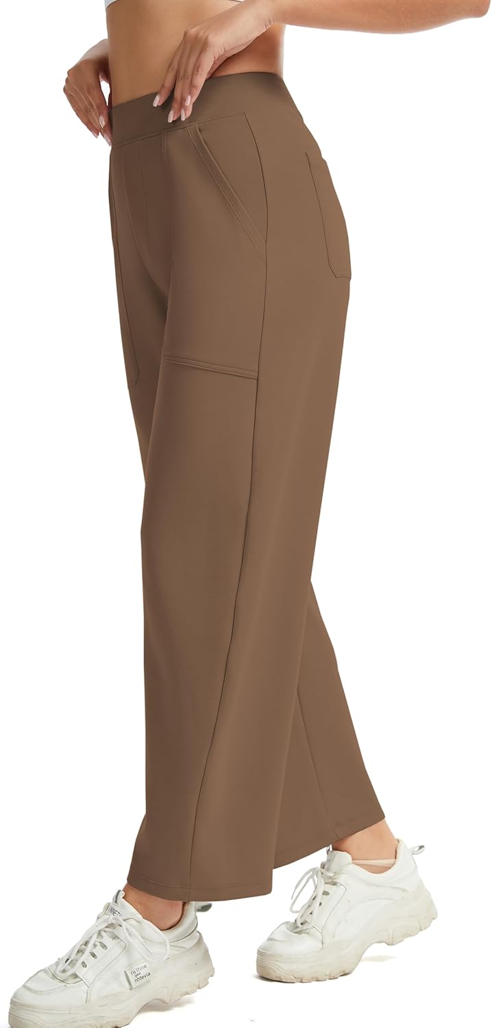 Womens Baggy Wide Leg Pants Barrel Leg Sweatpants Casual Elastic Waisted Stretch Travel Pants with Pockets - Image 5