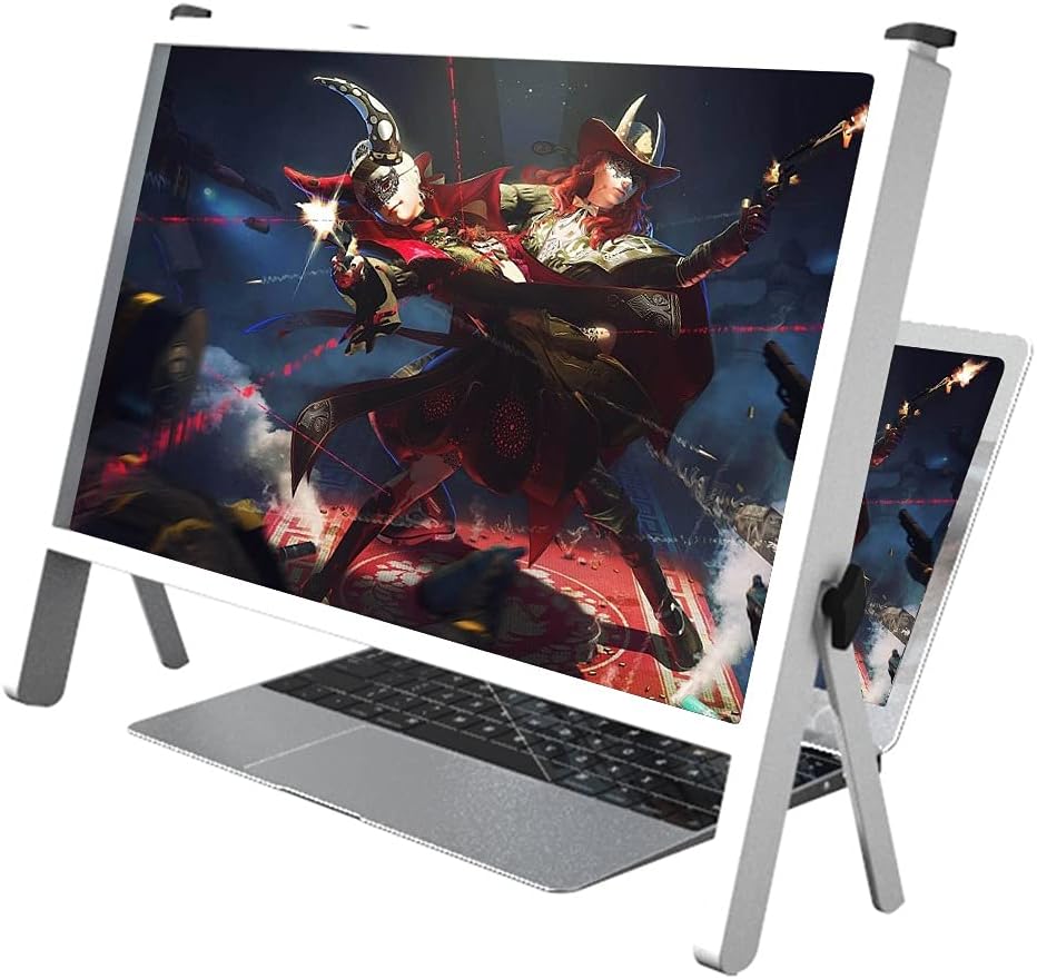 YXCKG Large Screen Magnifier Amplifier, 21In Screen Magnifier for Laptop Computer Foldable Screen Magnifier Ultra-Clear Anti-Blue Light Enlarger Projector,Reading Magnifier (Color : White)