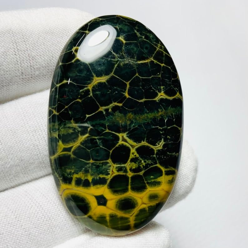 Jaspe océan pierre précieuse en vrac bricolage collier bague 44x27x6mm - 3