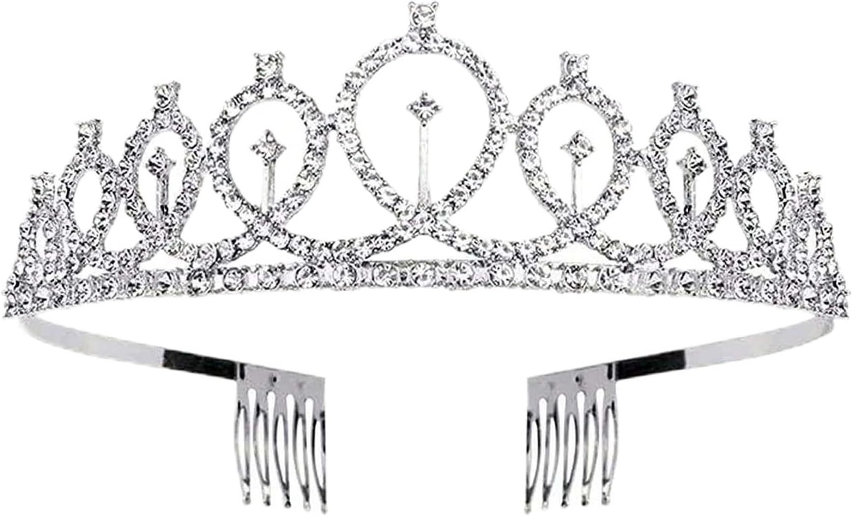 Crystal Tiara and Crown for Women - Stylish Headband with Comb, Rhinestone Tiara for Girls, Kids, Queen, Princess, Wedding, Bridal, Birthday Hair Accessories Gift