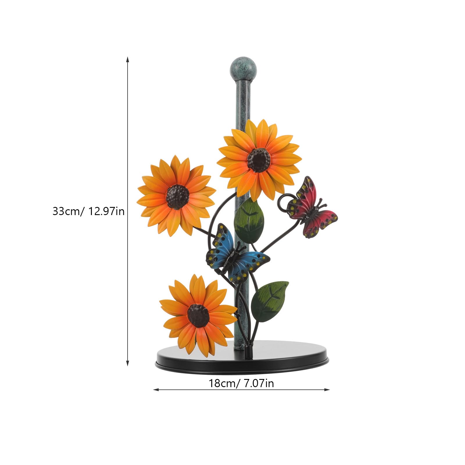 Alipis Portarrollos de Metal Diseño de Girasol para Cocina y Hogar, Soporte para Papel de Cocina de Hierro Elegante, Fácil de Limpiar y Diseño Humanizado