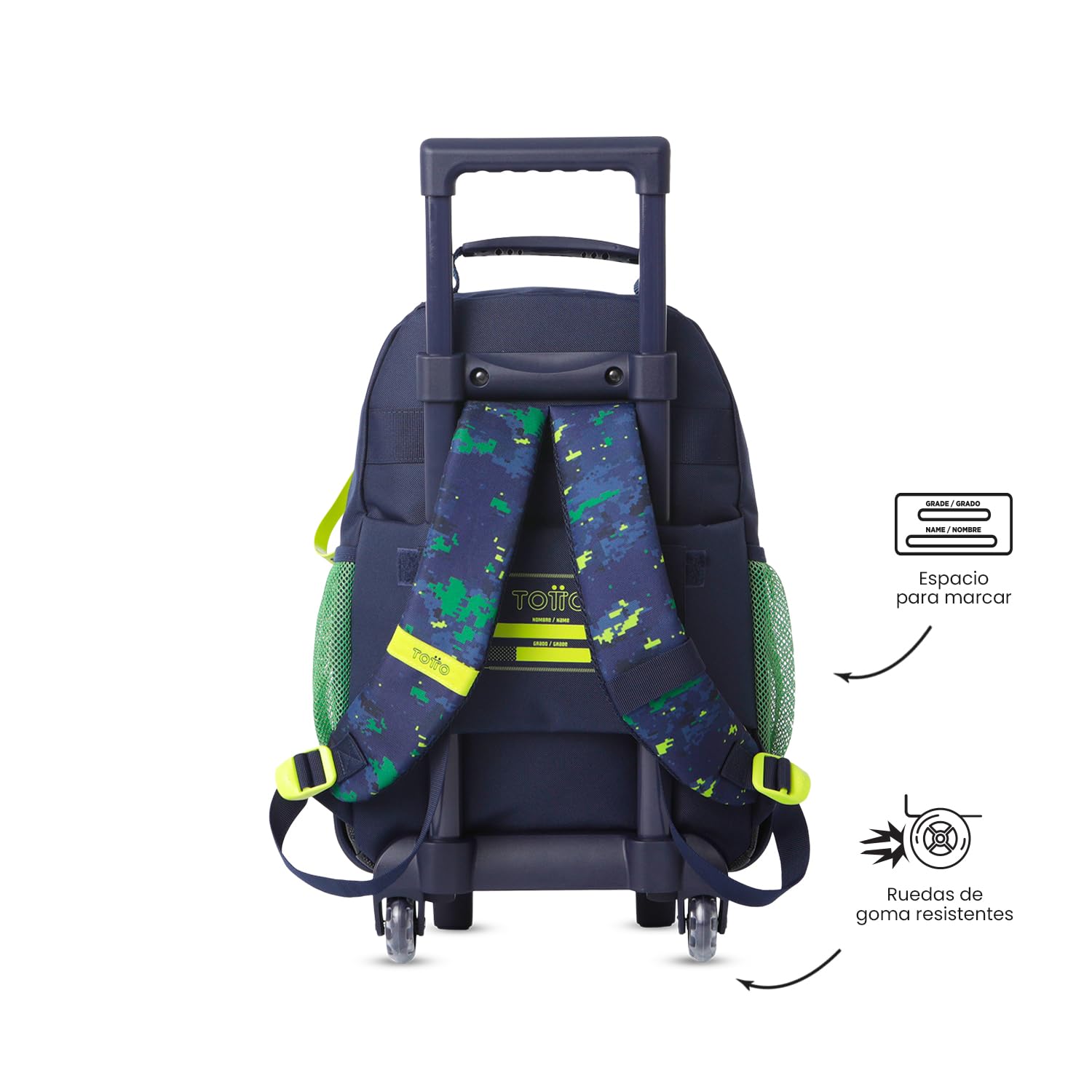 TOTTO - Pack Mochila Escolar con Ruedas 20L + Estuche 2 Compartimentos, Modelo Digisaurio