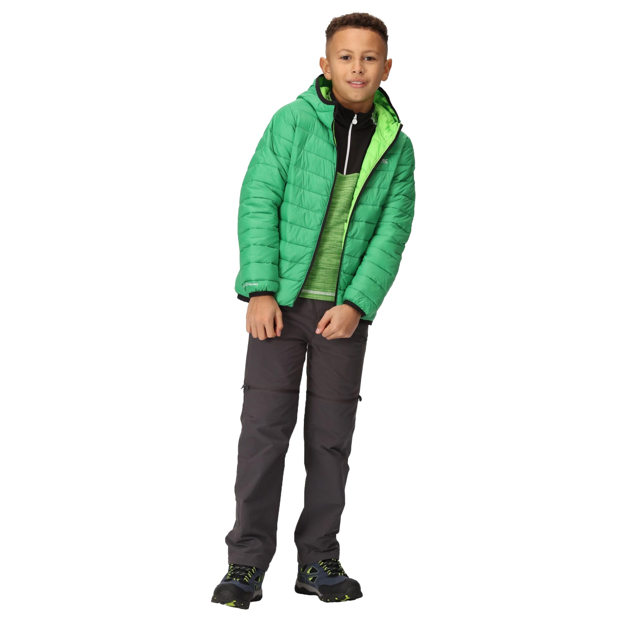 Regatta Dziecięcy Hooded Marizion z przegrodami kurtka woda odpychający ocieplany Winter płaszcz