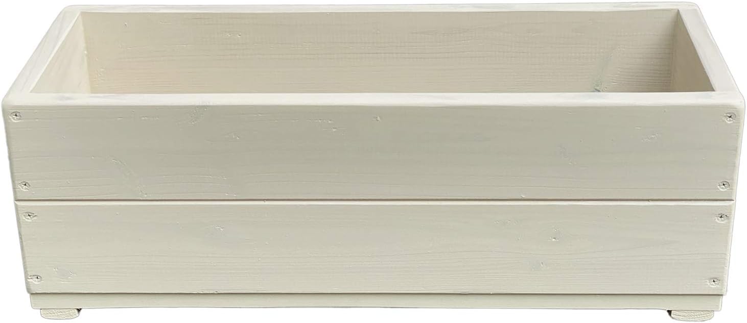 ウェルカムウッド 木製プランター SWP60-GC 色はガーデンクリーム 長さ60cm 奥行き23cm 高さ21cm 屋外