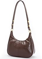 Celestina Women's Small Crescent Hobo Shoulder Bag - Vegan Leather Retro Tote Purse with Zipper & Adjustable Strap