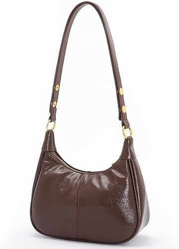 Bolsas de hombro para mujer, pequeñas bolsas hobo en forma de media luna, lindo bolso retro con cierre de cremallera