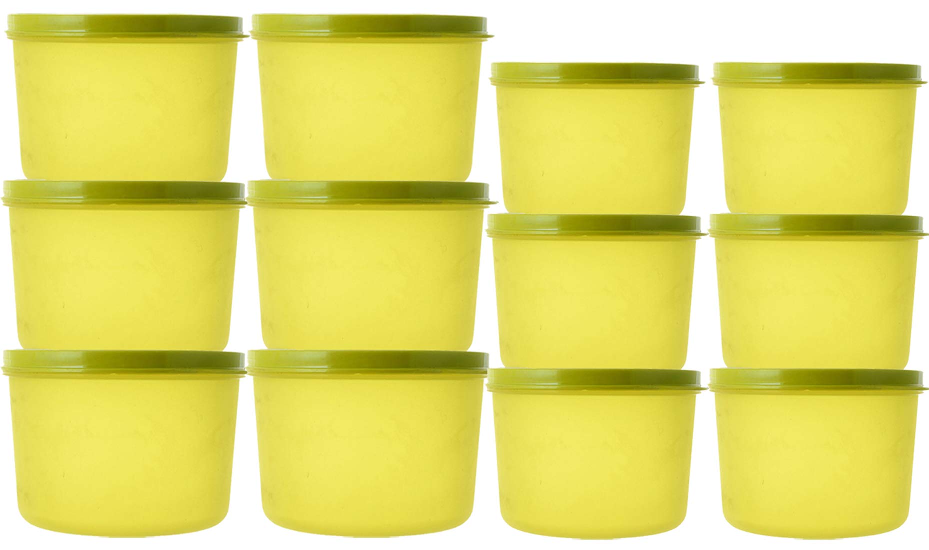 Kuber Industries Plastic 12 Pieces Kitchen Storage Spice Containers, Fridge Container, Food Utility Box, Food Storage Containers Jars 1600,1000 Ml (Green) - CTLTC44329