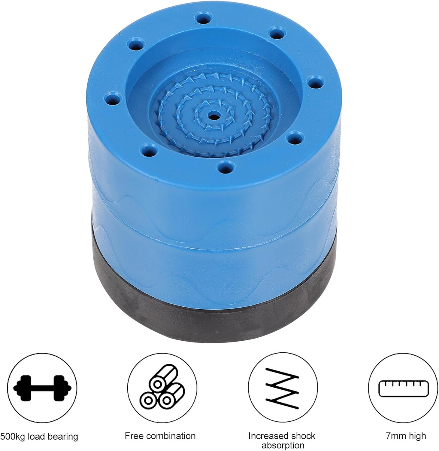 4pcs Anti-Vibration Non-Slip Pads for Washing Machine and Furniture, 6cm Blue Shockproof Cushions, Appliance Anti-Skid Holders for Home Floor Protection