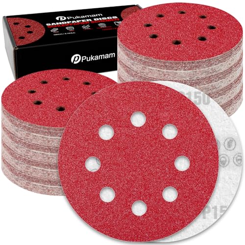 Disque abrasif 125mm grain 150 pour ponceuse orbitale excentrique 8 trous
