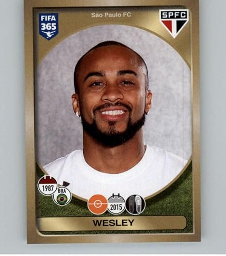 2016-17 Panini FIFA 365 Stickers #638 Wesley Sao Paulo FC Official Soccer Album Sticker in Raw (NM or Better) Condition