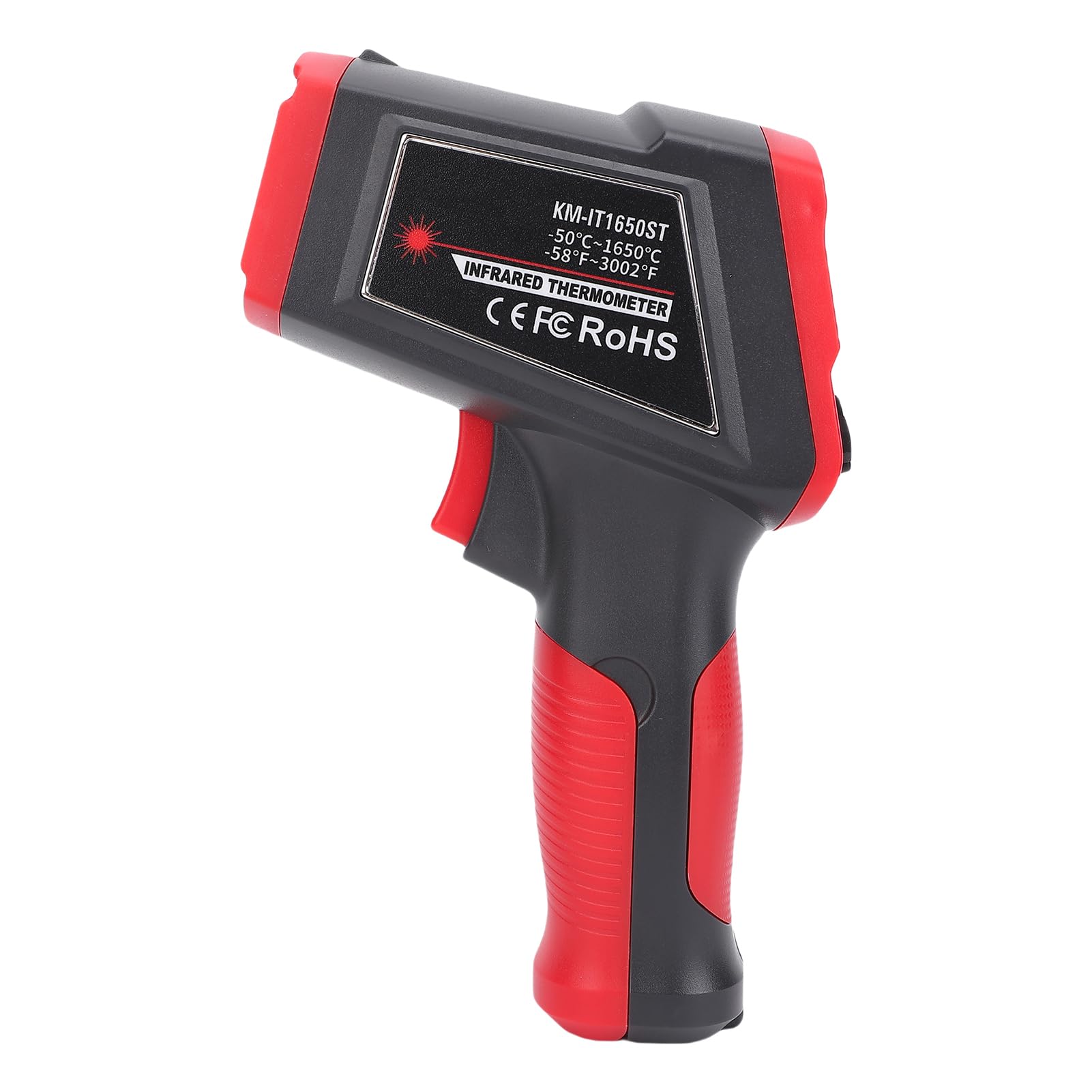 ViaGasaFamido Termómetro Infrarrojo, Material ABS con Retroiluminación LCD, Herramienta de Medición de Temperatura sin Contacto para Uso en Cocina y Automoción (KM-IT1650ST -50~1650°C (orientación