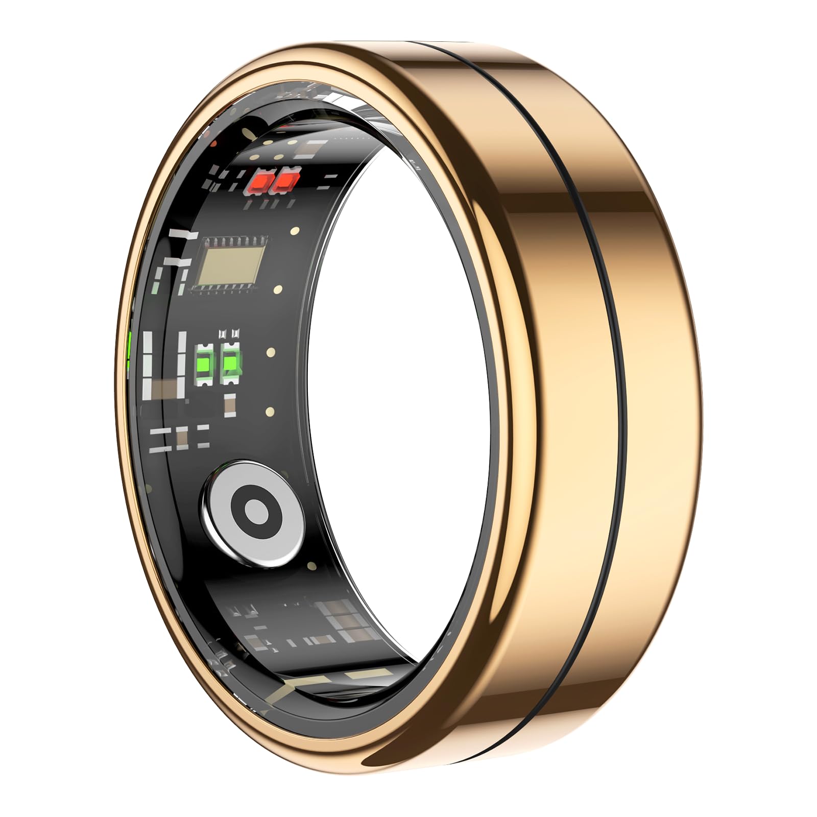 yihou smart ring for men health tracker fitness ring sleep monitor heart rate monitor sport tracker no subscription fee for android ios gold 11#
