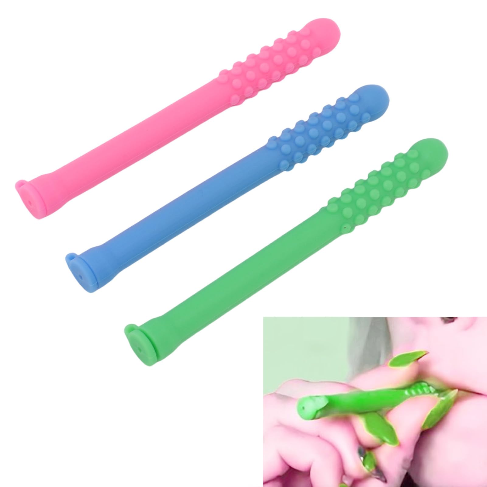 3 Bastoncini Masticabili per L'alito, Bastoncini Masticabili Riutilizzabili per L'alito con Olio Essenziale, Migliorano le Abitudini di Mordere la Penna e Fumare (3PCS)