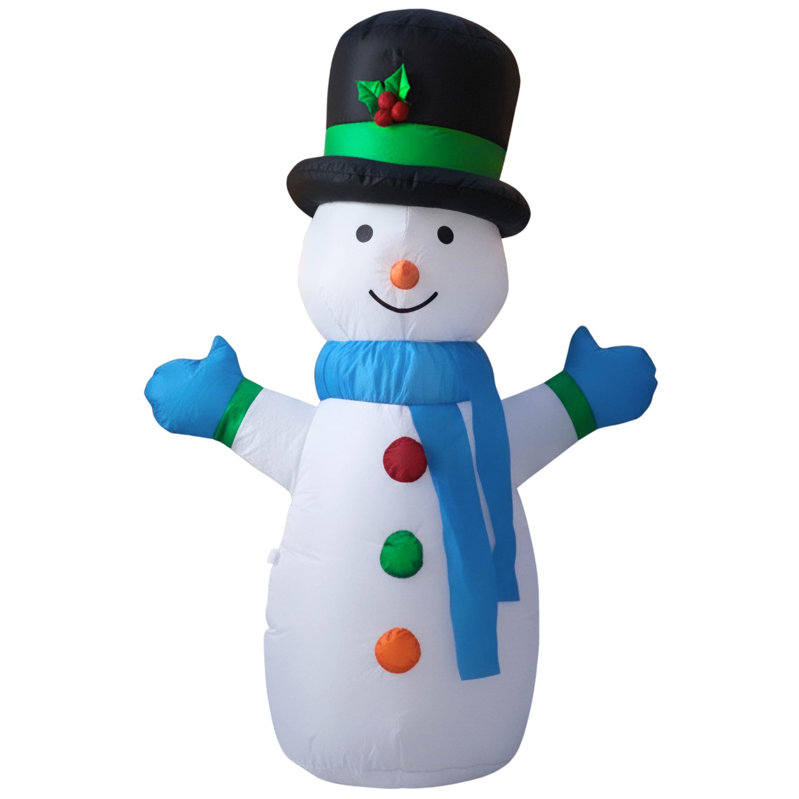 sarcia.eu Gonflable Bonhomme de Neige, LUMIÈRES LED, Gonflable, Décoration de Jardin, Grand 120 cm (C)