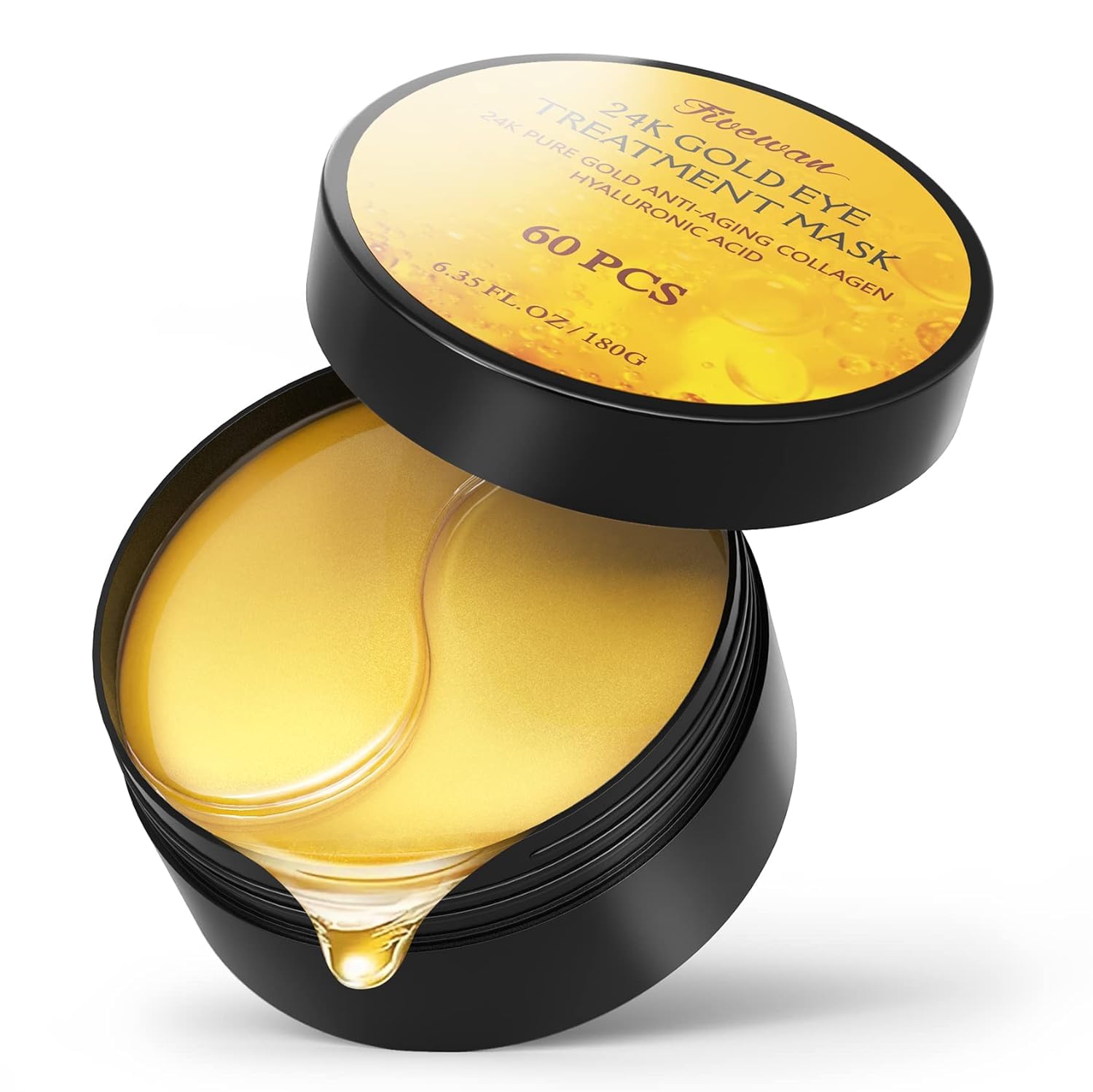Under Eye Mask, 24k Gold Under Eye Gel Patches to Reduce Dark Circles and Puffy Eye Bags, 60 Pcs Collagen Eye Patches - Image 2