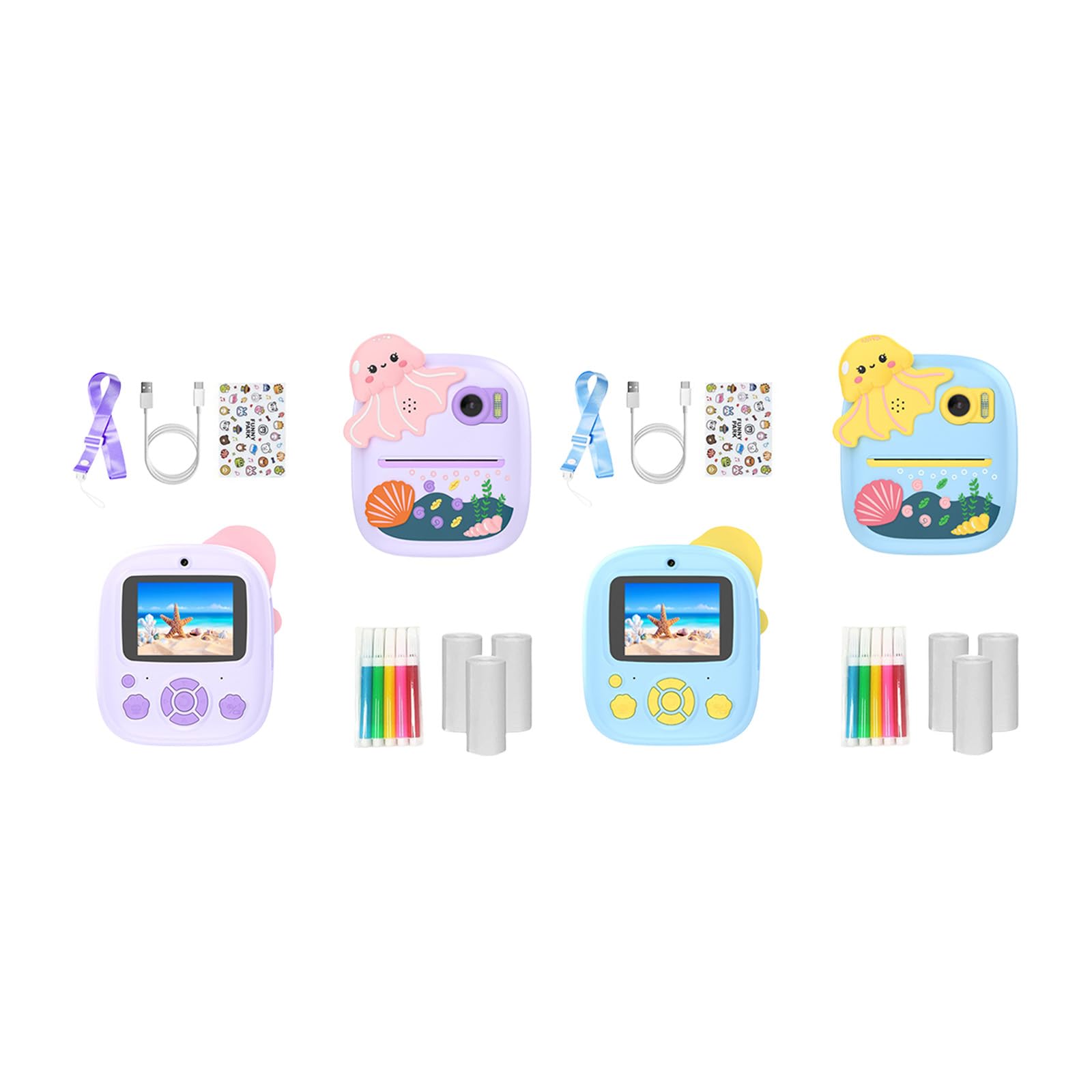 Bambini Macchina Fotografica Digitale Stampa Per Bambini Macchina Fotografica Stampa Video Giocattolo Stampa 1080P Video Temperatura Bambini Resistente