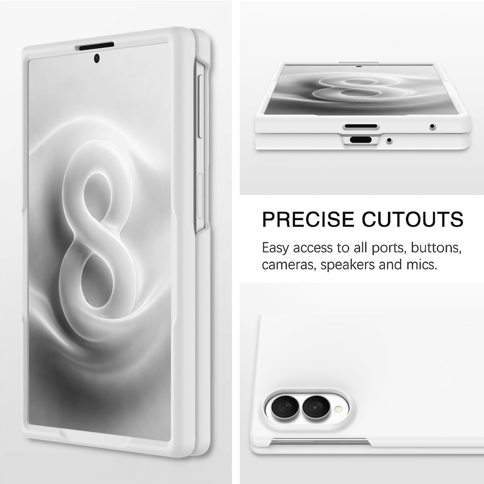 tharlet Funda compatible con Samsung Galaxy Z Fold 8 2026, color blanco