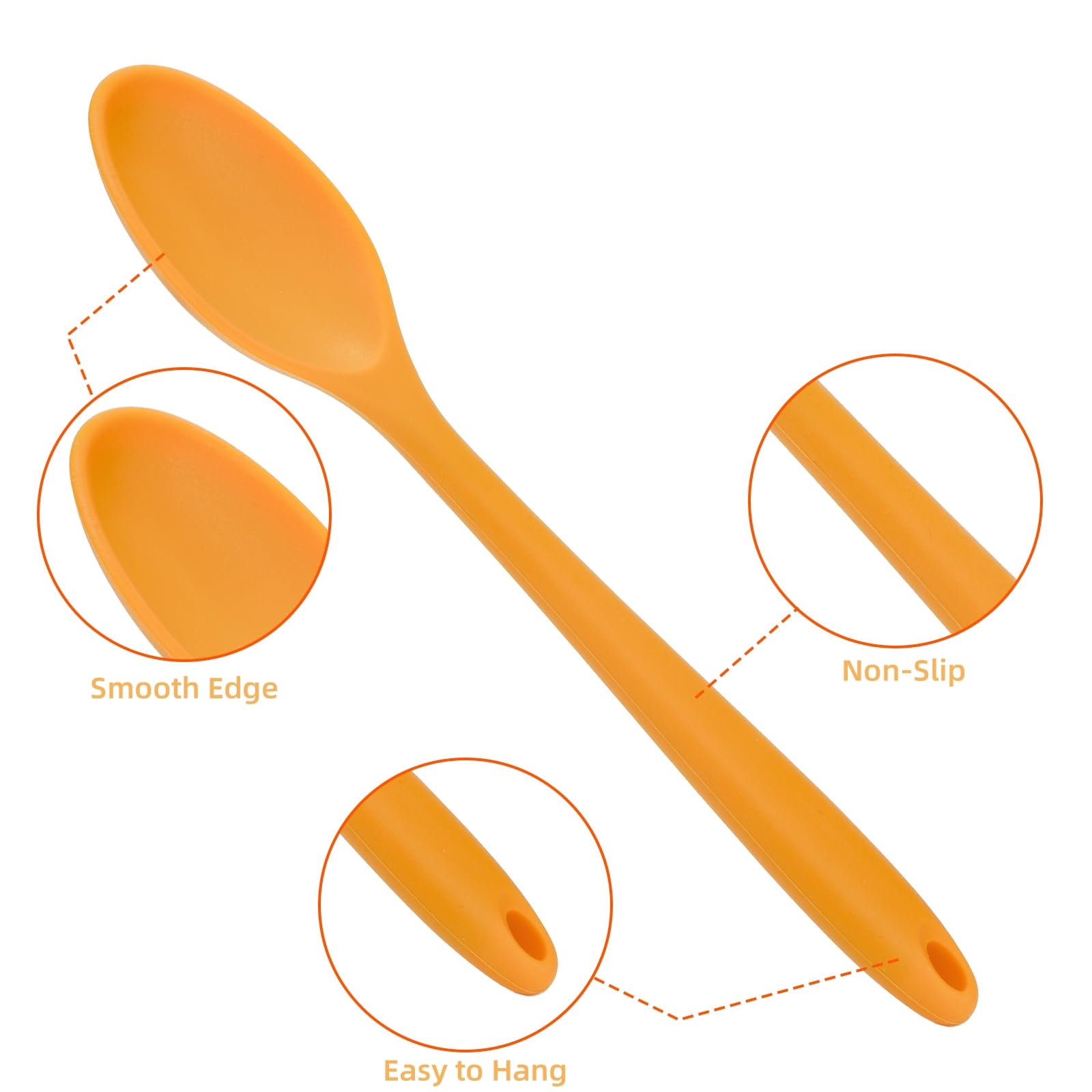 Paquete de 10 cucharas mezcladoras de silicona, cucharas de cocina resistentes al calor de 10.8 pulgadas para cocinar, cuchara grande antiadherente para hornear, raspar y servir