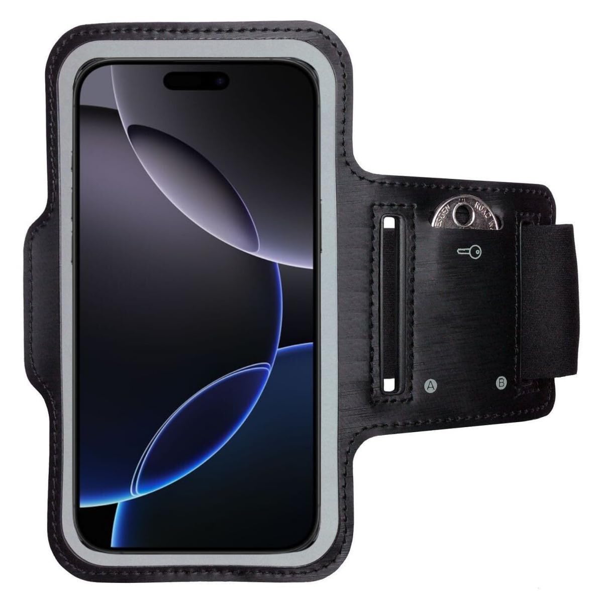 CoverKingz Sportarmband für iPhone 16 Pro/iPhone 17 Pro - Armtasche mit Schlüsselfach Oberarm Halterung - Sport Laufarmband Handy Armband