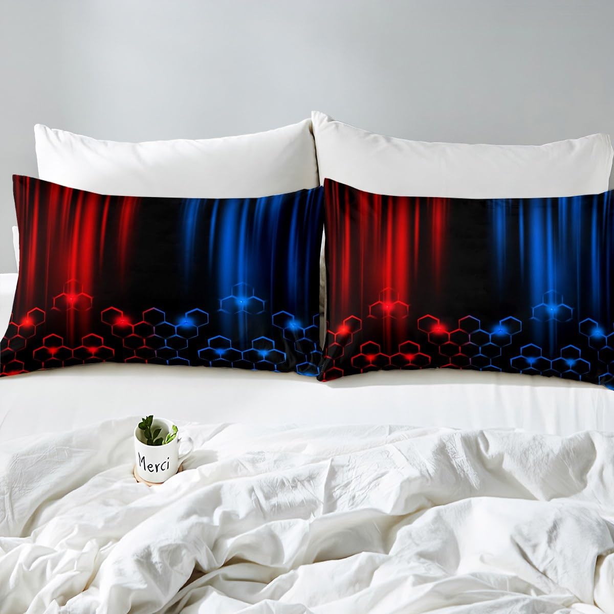 Red and Blue Duvet Cover Set Single Size - Image 4