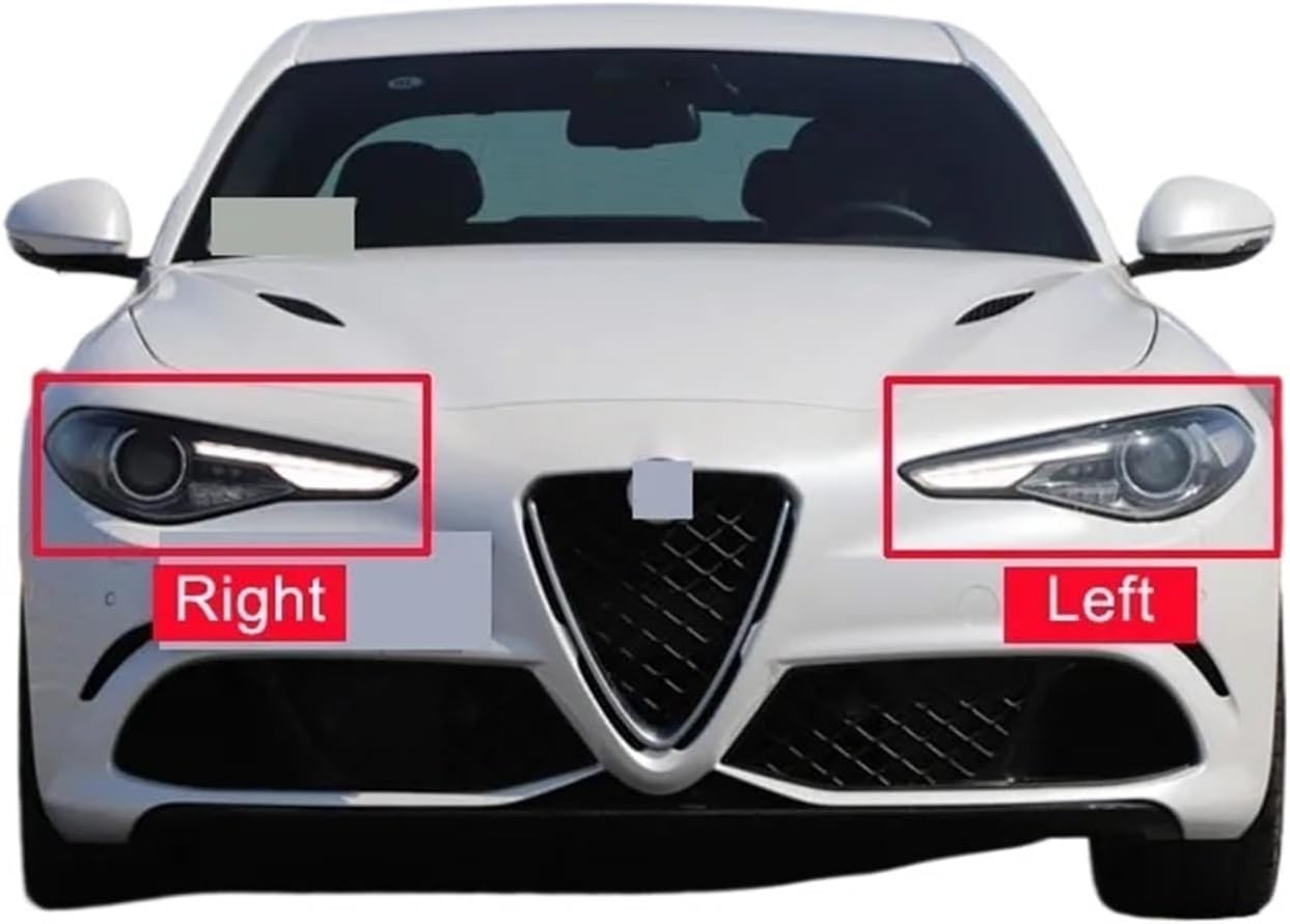 Compatible for Alfa for Romeo for Giulia 2015 2016 2017 2018 2019 2020 2021 2022 Car Headlight Shell Headlight Cover Headlamp Lens Headlight Glass(Right) (Left)