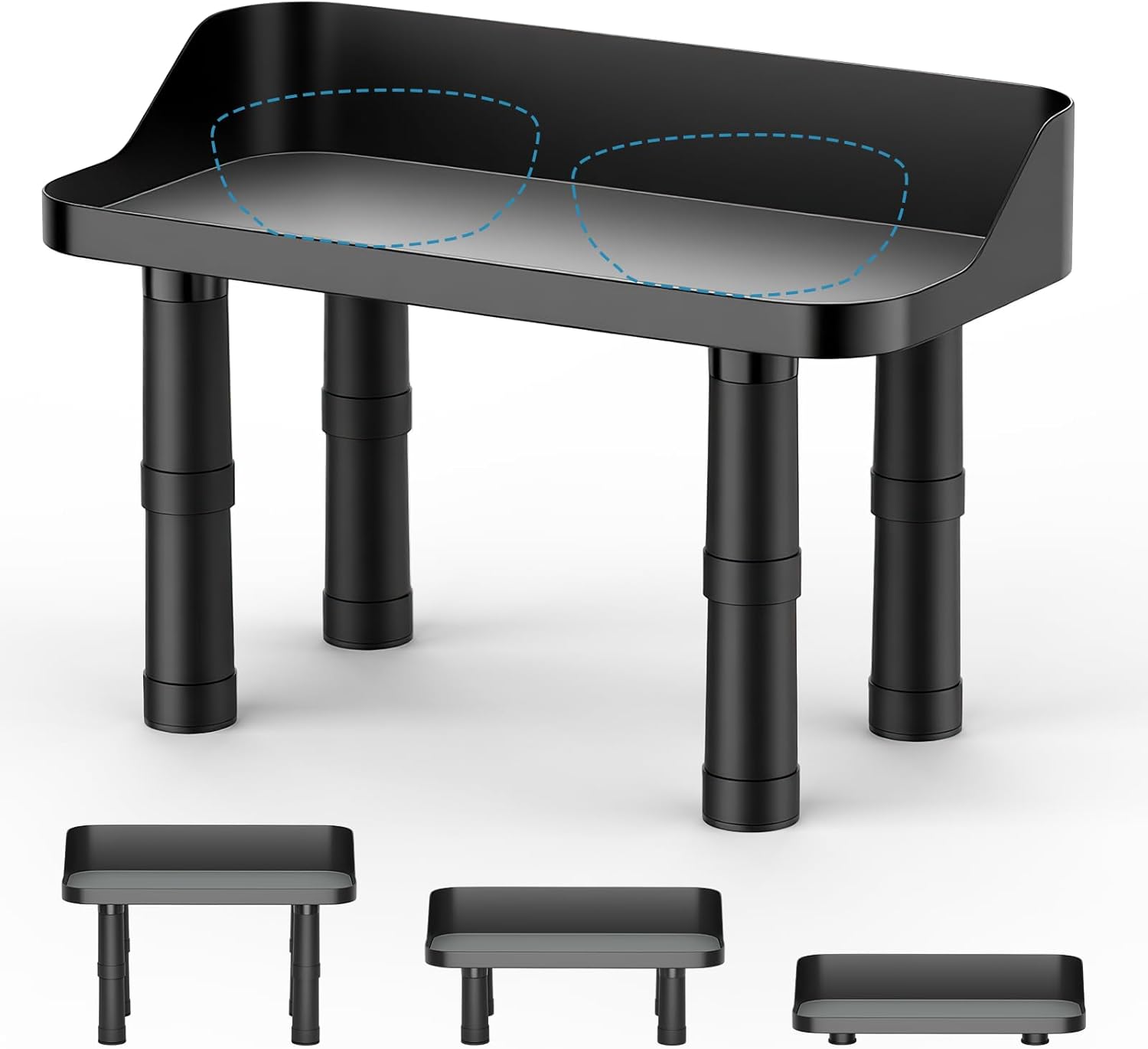 Elevated Dog Food Bowl Stand - Adjuastable Raised Dog Feeding Station with Splash Gard 16" W Pet Cat Food Table for Large Dogs No Bowl Included